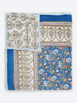 Enchanted - Blue ~ Jaipuri Razai Quilt