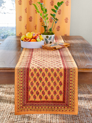 Indian Summer ~ Elegant Orange Table Runner