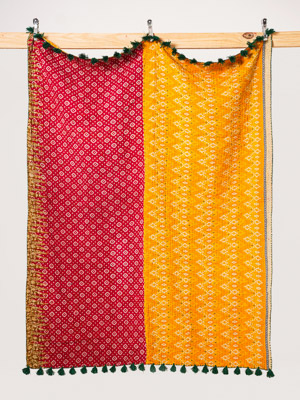 Golden Bazaar Vintage Sari Kantha Throw