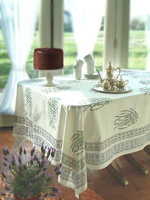 Lavender Dreams ~ French Provencal White Country Table Cloth
