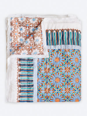 Mosaique Bleue - Earth ~ Jaipuri Razai Quilt