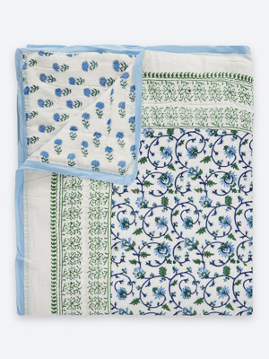 Moonlit Taj ~ Jaipuri Razai Quilt