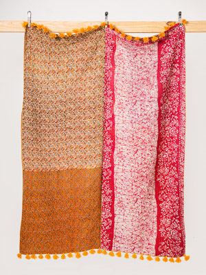 Desert Rose Vintage Sari Kantha Throw