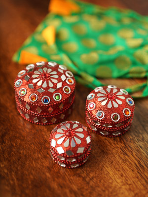 Carnelian ~ Artisan Orange Red Jewelry Trinket Boxes