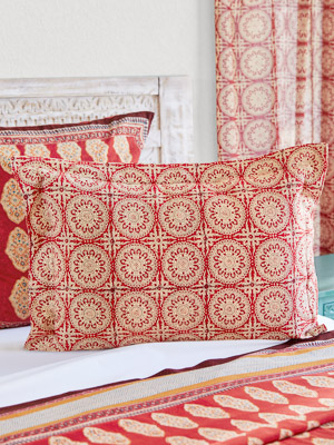 Spice Route (CP) ~ Red Mandala Sun Print Pillow Sham