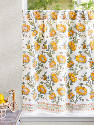 Sunflower Serenade ~ Sunflower Curtains for Kitchen, Botanic