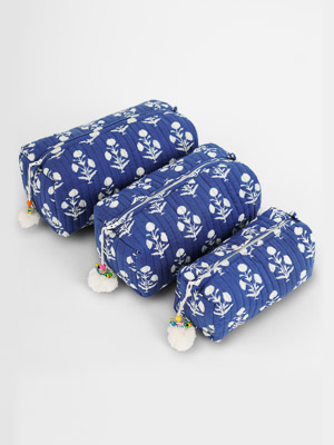 Fleur de Nuit ~ Quilted Toiletries and Makeup Bag