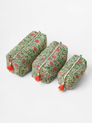 Rambling Rose ~ Quilted Toiletries and Makeup Bag