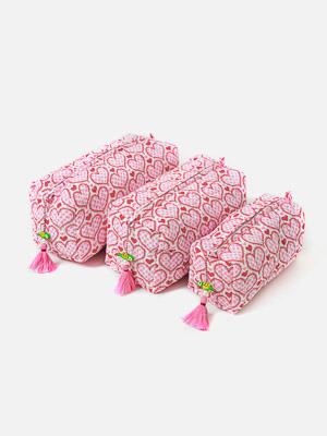 Love Blooms ~ Quilted Toiletries and Makeup Bag