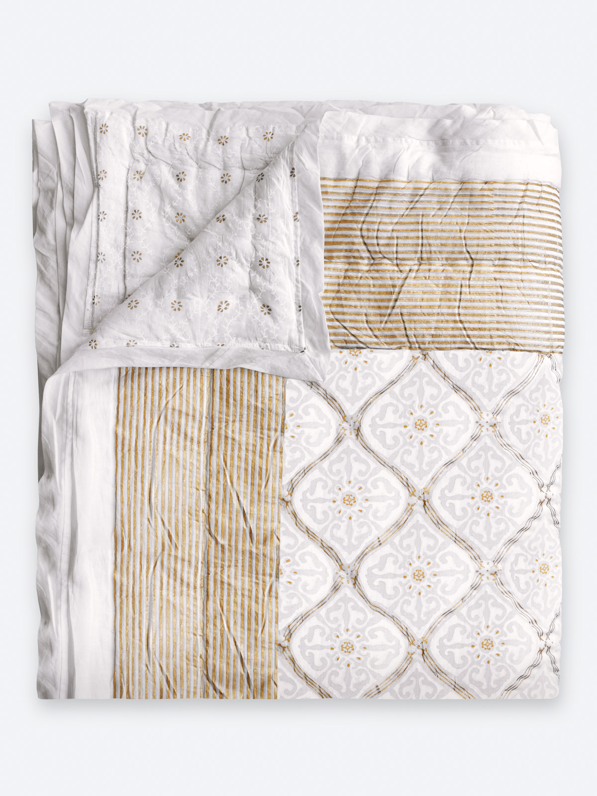 Vanilla Glace ~ Jaipuri Razai Quilt
