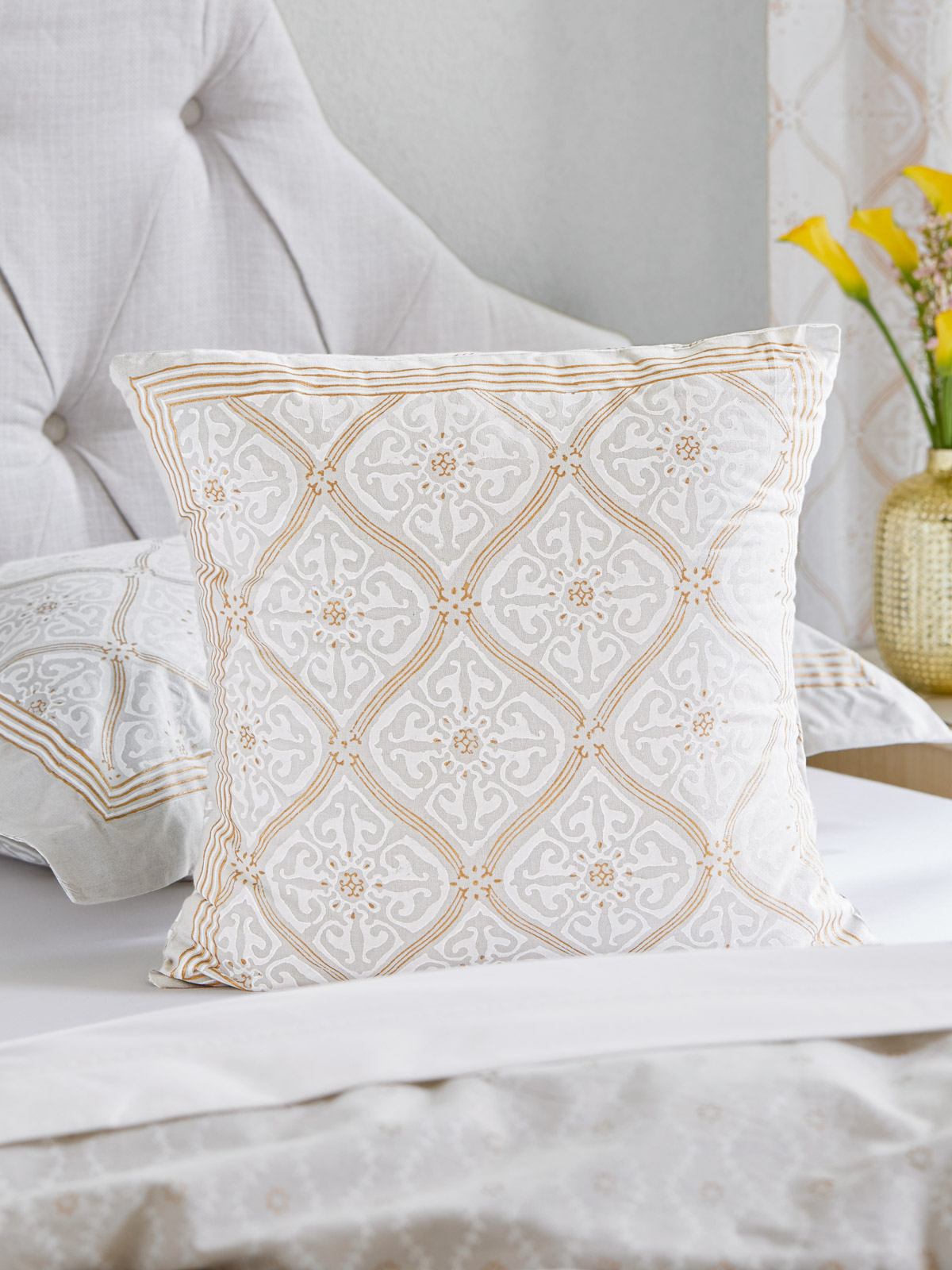 Vanilla Glace ~ White Gold Romantic Elegant Luxury Throw Pillow