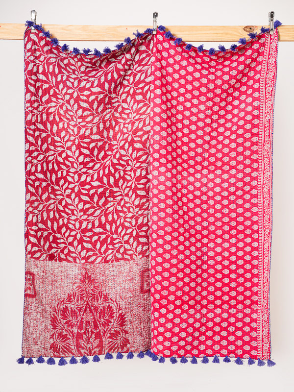 Vimla Meena ~ Vintage Kantha Quilt Sari Throw