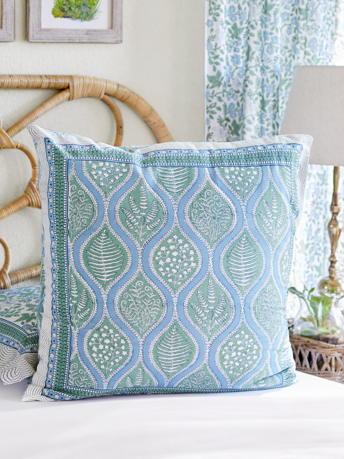 Woodland Ferns ~ Botanical Print Euro Pillow Sham Cover
