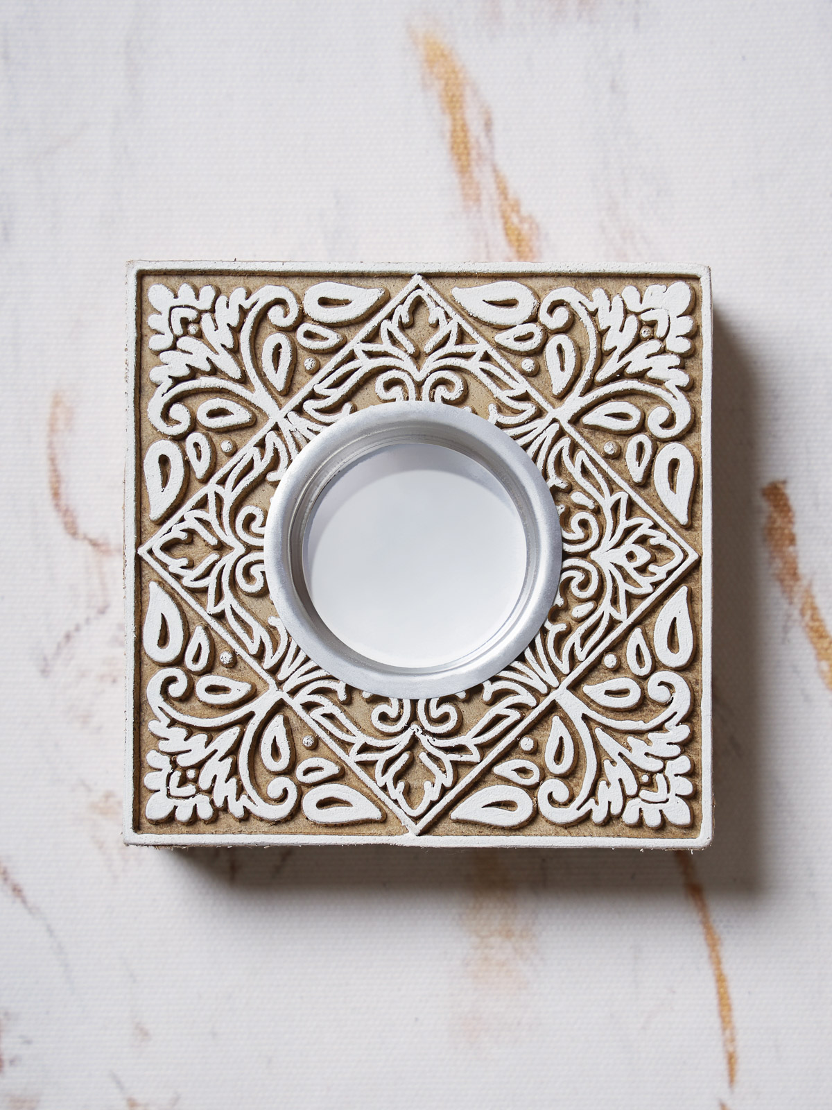Celebration ~ Hand-Carved Wooden Tea Light Candle Holder