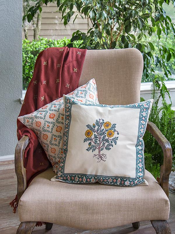 Wild Poppies ~ French Country Yellow Floral Throw Cushion Cover